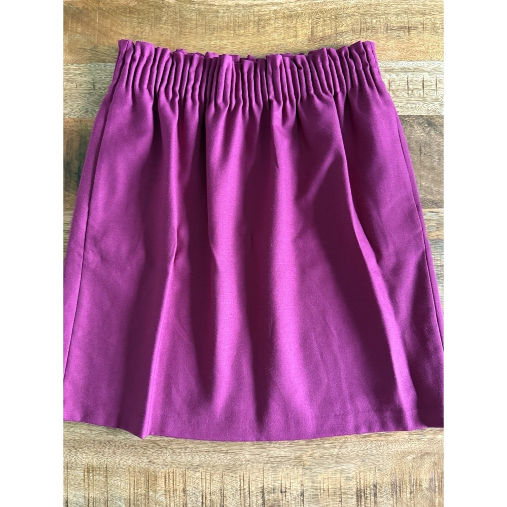 J.Crew Wool Blend‎ Pull On Skirt Womens Size 4 Magenta Pink Elastic Waist NWT